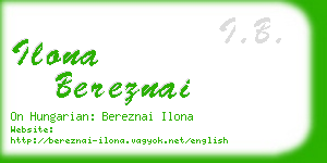 ilona bereznai business card